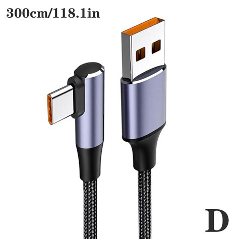 5A Quick Charge USB C to USB Type C Cable Fast Charging Angle Right ...