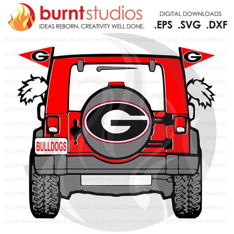 SVG Cutting File, Georgia Bulldogs, Jeep, Svg, Png, Dxf, Eps file | Burnt Studios