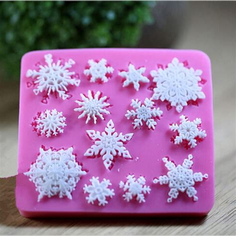 Snowflake Silicone Fondant Cake Mold Soap Chocolate Candy Mould Diy Decorating # ...