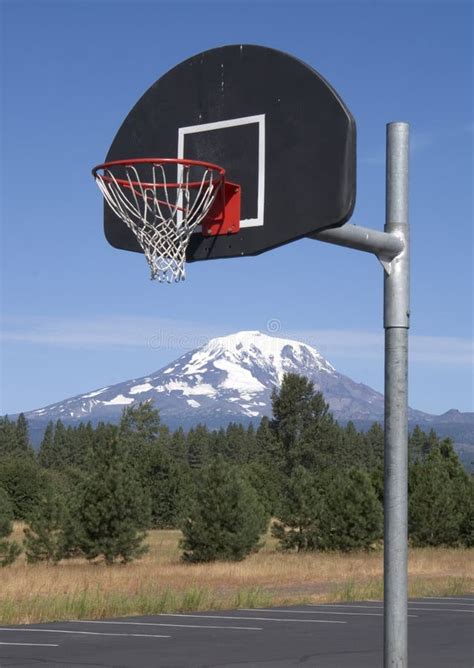 Basketball Hoop Outdoor Court Mt. Adams Stock Photo - Image: 19461580