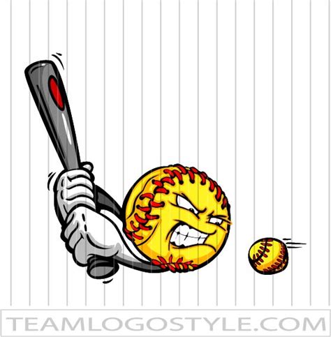 Softball Emoji - Fastpitch Softball Image in Vector Format