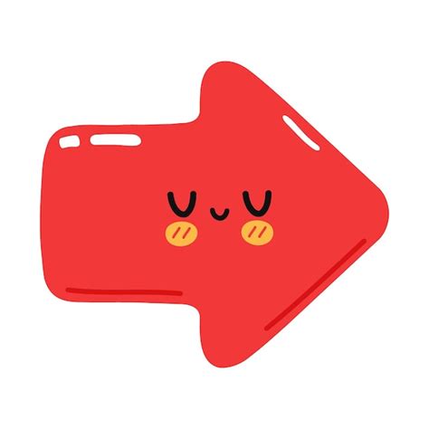 Premium Vector | Cute funny red arrow icon