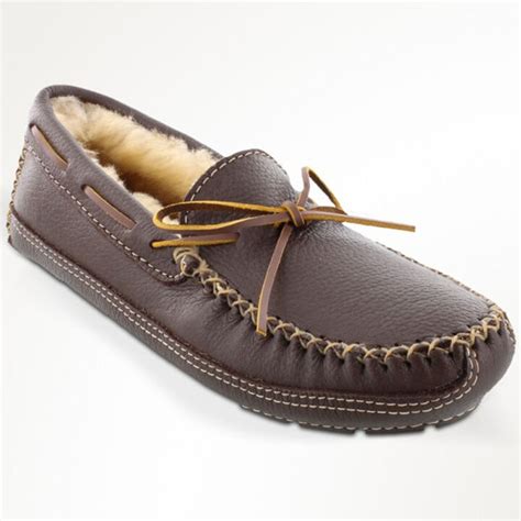 Minnetonka Men's Moosehide Sheepskin-Lined Moccasin | Kittery Trading Post