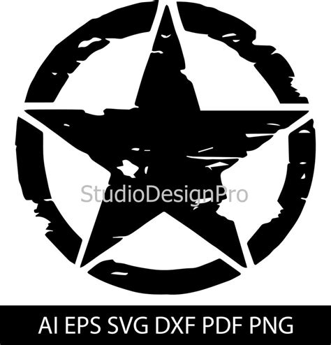 Army Star Clipart Svg, Digital Download Includes Svg, Dxf, Eps, Ai, Pdf, Png File Formats ...