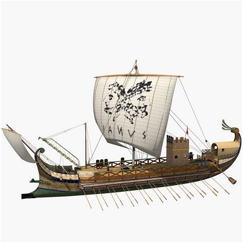 Roman Bireme Outside Lowpoly 3D model | CGTrader