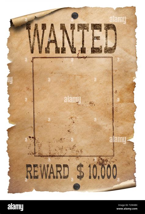 Wanted wild west poster isolated on white background Stock Photo - Alamy