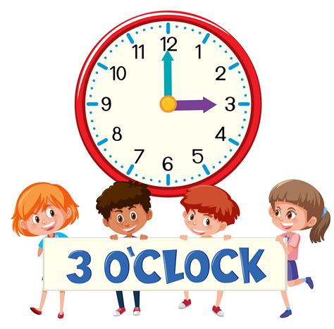 3 o'clock and students 695050 Vector Art at Vecteezy