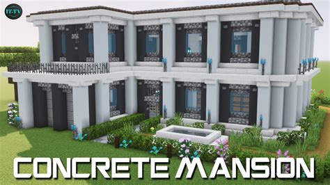 Building A GRAY AND WHITE CONCRETE HOUSE In Minecraft - TUTORIAL - YouTube