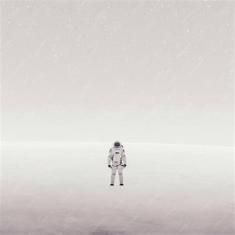 Premium Photo | Astronaut in white space suit standing on a flat ...