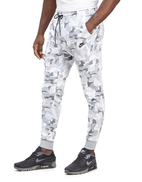 Nike Tech Fleece Camouflage Pants in White/Black (White) for Men - Lyst