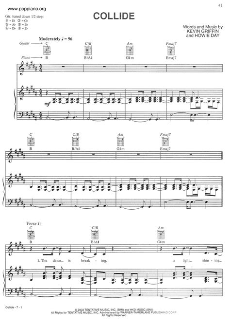 Howie Day-Collide Sheet Music pdf, - Free Score Download ★