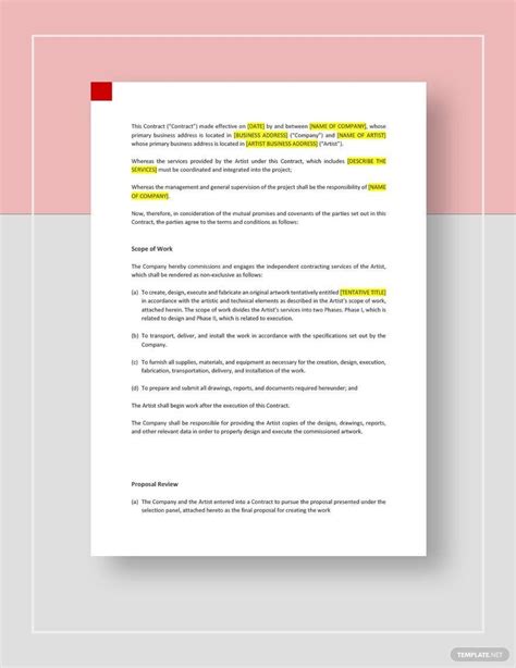 Contract Google Docs Template