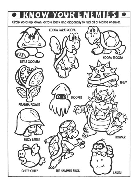 Mario Enemies Coloring Pages - FREE COLORING PAGES