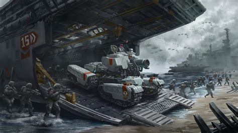 science fiction, futuristic, concept art, military, tank HD Wallpaper