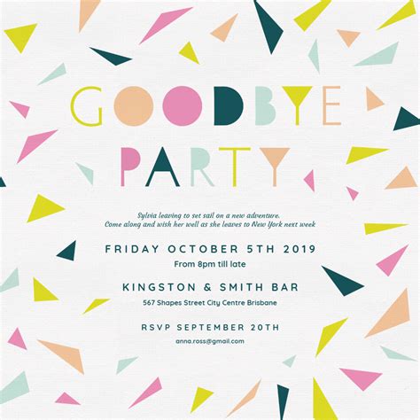 Goodbye Party - Retirement & Farewell Party Invitation Template (Free) | Greetings Island