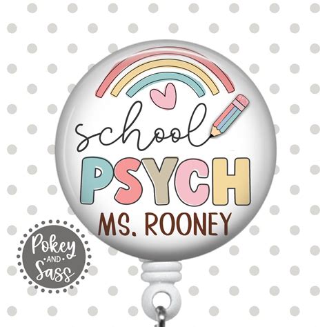 Personalized School Psychologist Badge Reel, School Psych Badge, Psychologist Appreciation Gift ...