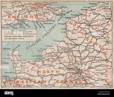 NORTHERN FRANCE & ENGLISH CHANNEL FERRY CROSSINGS. Vintage map plan, 1927 Stock Photo - Alamy