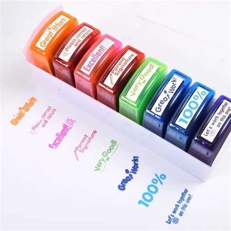 Self-Inking Teacher Stamps Set 8pcs/pkt – VIP Educational Supplies Pte Ltd