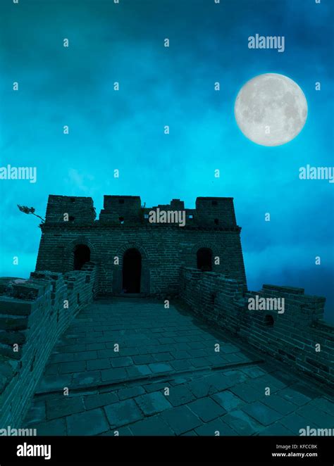 Stock Photo - Great Wall of China at night, Beijing, China Stock Photo - Alamy