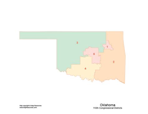 Oklahoma Map with 2022 Congressional Districts