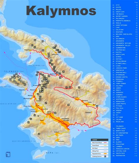 Kalymnos tourist attractions map - Ontheworldmap.com