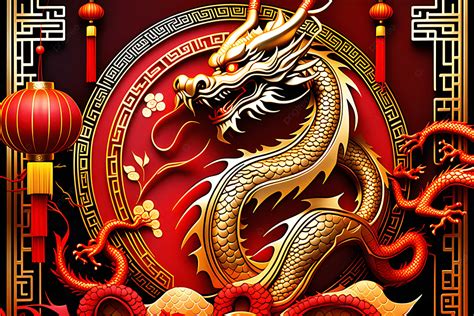 Happy Chinese Dragon New Year Banner Background With Corner, Happy Chinese Dragon, Happy Chinese ...