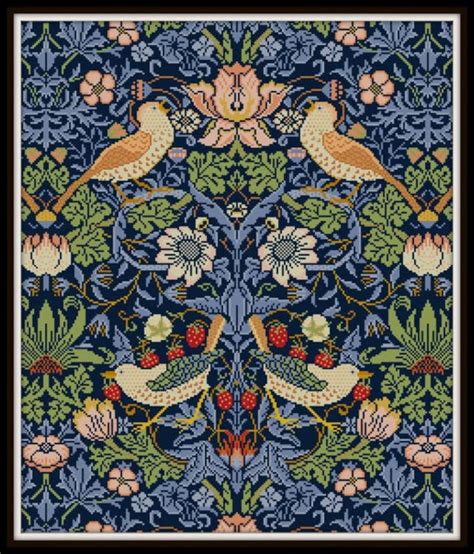 William Morris Strawberry Thief Cross Stitch Pattern PDF Arts - Etsy