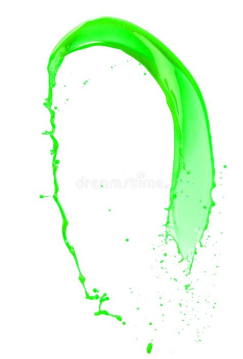 Green Splash Paint Isolated on a White Background Stock Image - Image ...