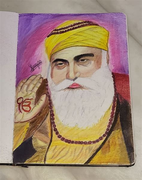 Guru Nanak Dev Ji Colour Sketch