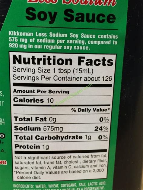 Soy Sauce Nutrition Label - Ythoreccio