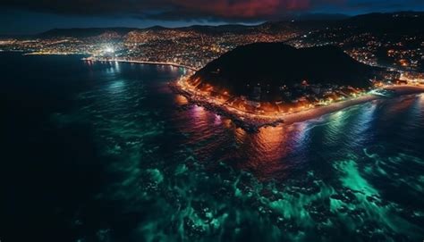 Premium AI Image | aerial view of beach at sunset aerial view of beach ...