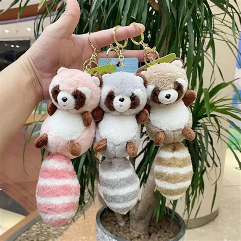 Cute Plush Raccoon Keychain Online