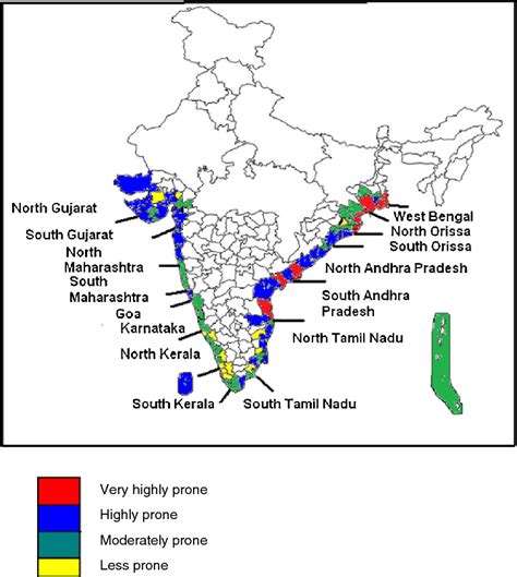 Cyclone hazard prone districts of India based on frequency of total... | Download Scientific Diagram