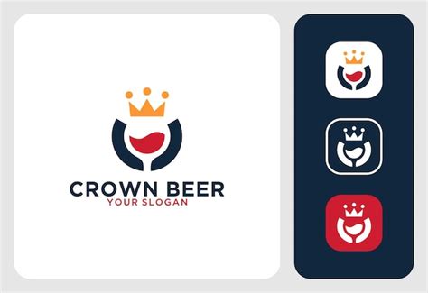 Premium Vector | Crown beer modern logo design