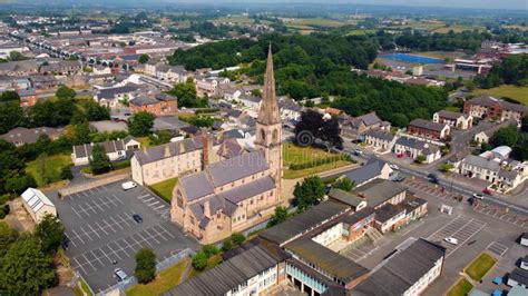 Aerial Photo of Holy Trinity Church Cookstown County Tyrone Northern Ireland Stock Image - Image ...