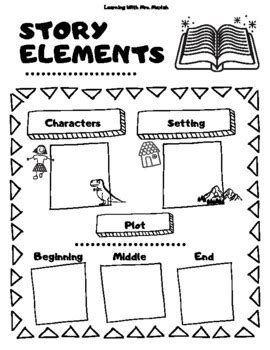 Story Elements Graphic Organizer / Reading Comprehension Worksheet