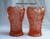 Items similar to Vintage Glass Vases Set of 2 on Etsy
