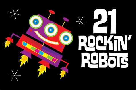 21 Rockin' Robots ~ Illustrations ~ Creative Market