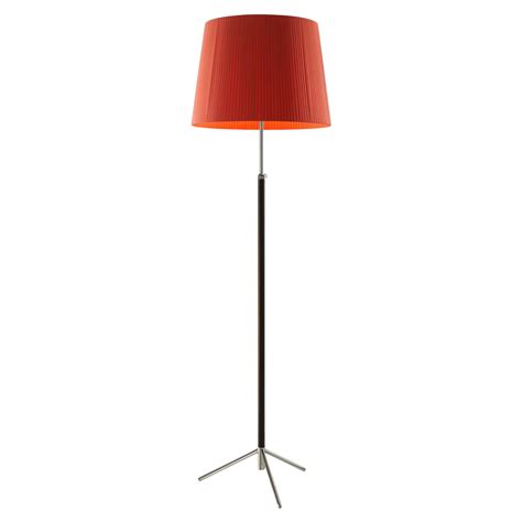 Red and Brass Pie De Salón G1 Floor Lamp by Jaume Sans For Sale at 1stDibs