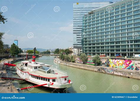 Boats on Danube River - Wien Editorial Photography - Image of museum, europe: 62309667