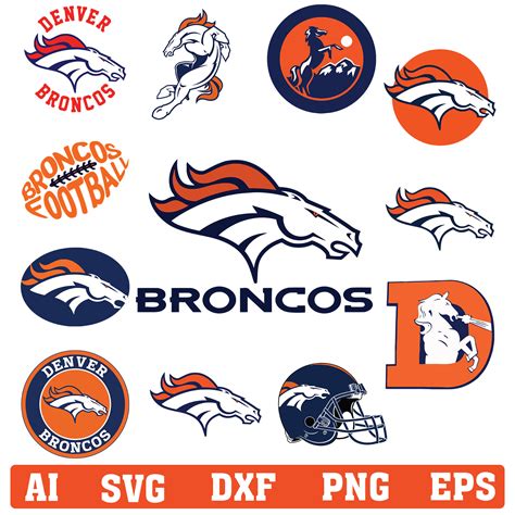 Denver Broncos Helmet Logo NFL Football SVG cut file for | Etsy