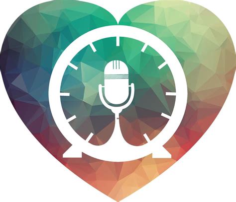 Podcast time vector logo design template. Mic clock vector logo design ...