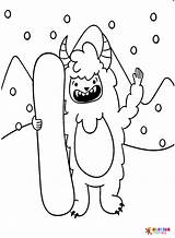 Happy Yeti Coloring Page  Free Printable Pages sketch template