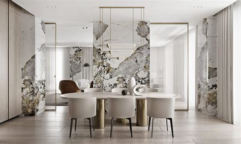 Magnificent Modern Marble Interior With Metallic Accents