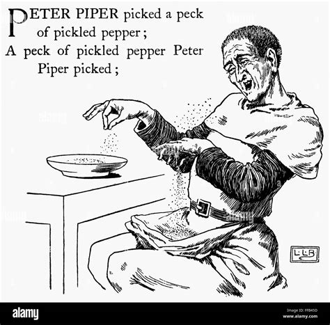 TONGUE TWISTER, 1898. /n'Peter Piper picked a peck of pickled pepper.' Drawing, 1898, by L ...