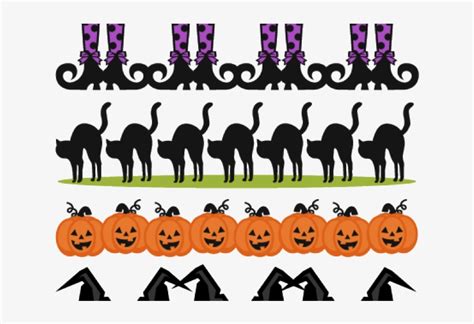 Halloween Clipart Clipart Border - Free Halloween Clip Art Banner - Free Transparent PNG ...