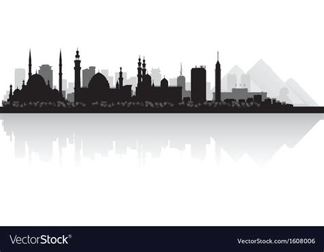 Cairo egypt city skyline silhouette Royalty Free Vector