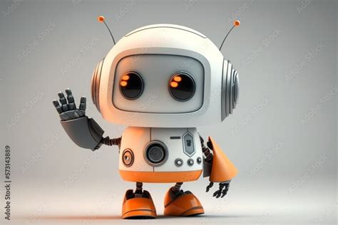 cute artificial intelligence smart and mini robot, Cute Robot, Wall e robot, hands up Stock ...