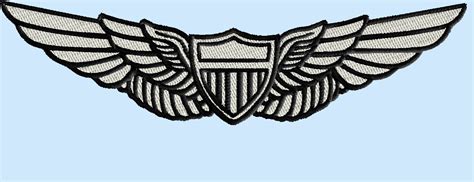 Pilot Wings 3 size pack embroidery design