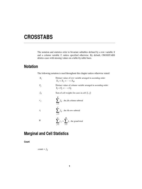 Cross Tabs | PDF | Descriptive Statistics | Probability Theory